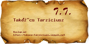 Takács Tarziciusz névjegykártya