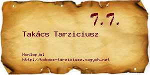 Takács Tarziciusz névjegykártya